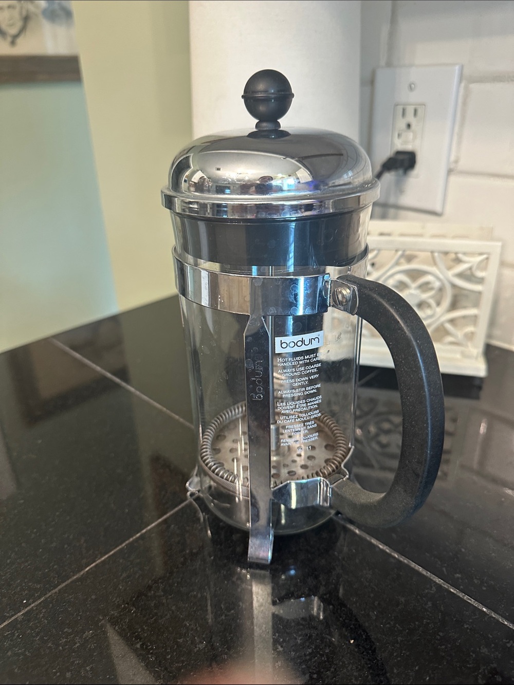 Bodum Clear French Press Coffee Maker - Black Handle
